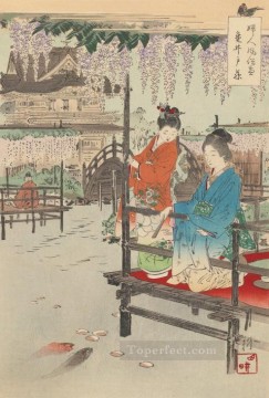 Costumbres y modales de las mujeres 1895 Ogata Gekko Japonés Pinturas al óleo